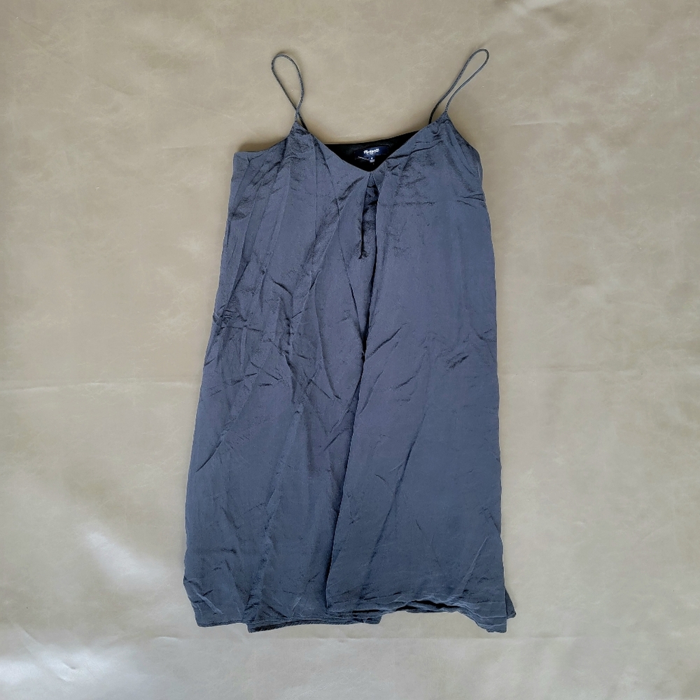 Madewell Silk Slip Dress Black, Black, Size Small